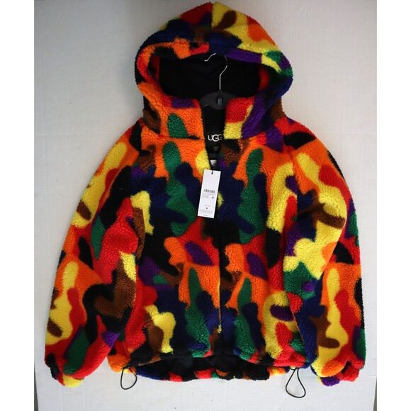 UGG 1143133 Unisex Sz XXS/XS Multicolor Olympia Pride Hooded Fuzzy Jacket - Picture 14 of 16